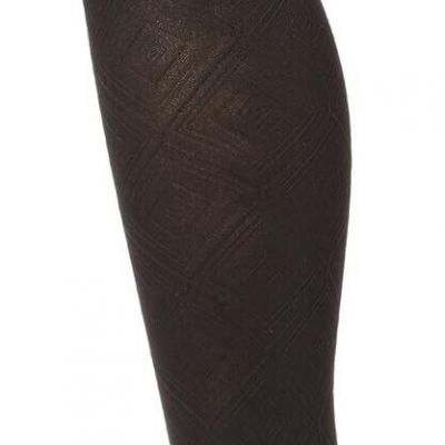 HUE Womens 3D Diamond CT Tights Black Sz Small #1 (4'11